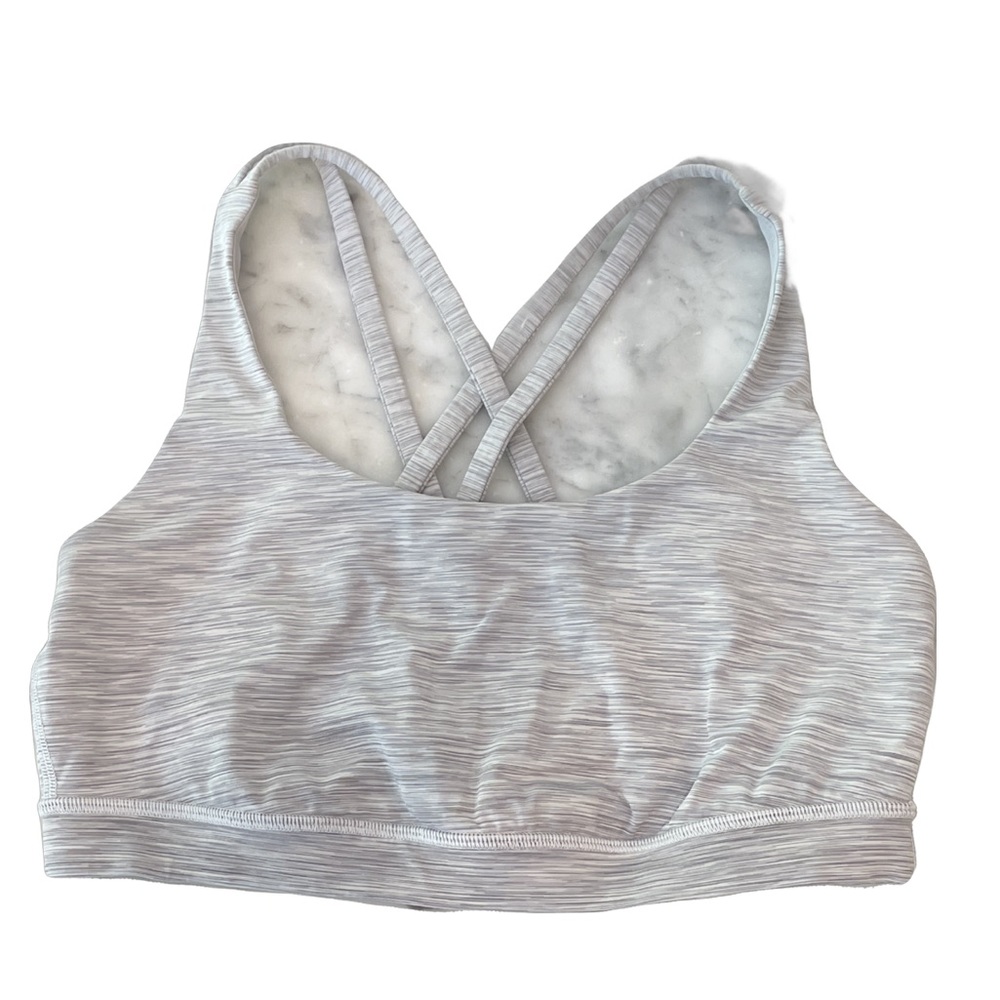 Lululemon grey and white energy bra